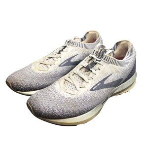 Brooks Levitate Running Shoes Gray White Knit Upper Lace Up Womens 8.5 Athletic
